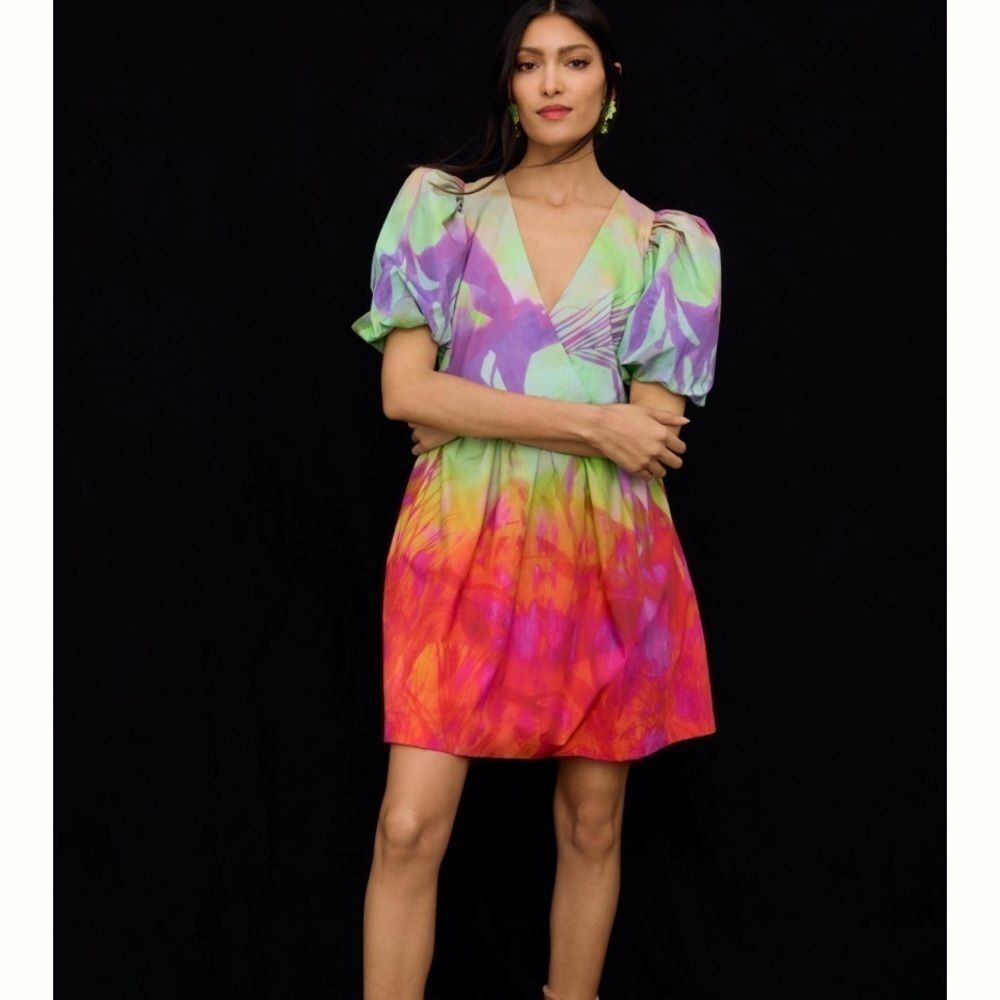 Anthropologie Plenty Size S Tracy Reese Puff-Sleeve Surplice Dress